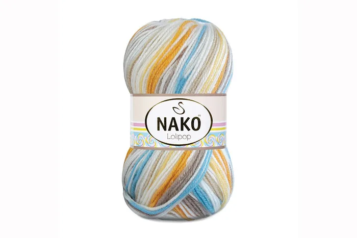Пряжа Lolipop 100гр/230м NAKO, секційного фарбування, 80439