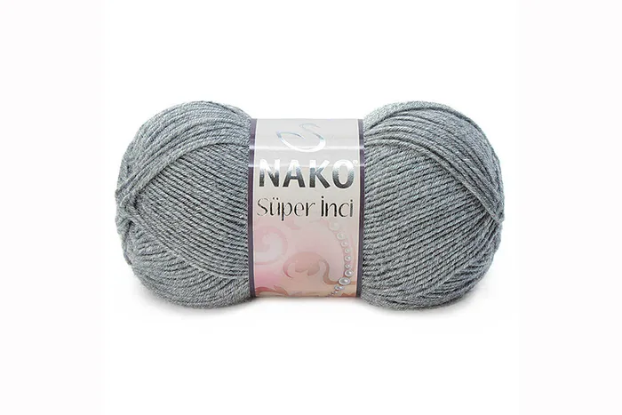 Пряжа Super inci 100гр/260м NAKO, сірий, 194