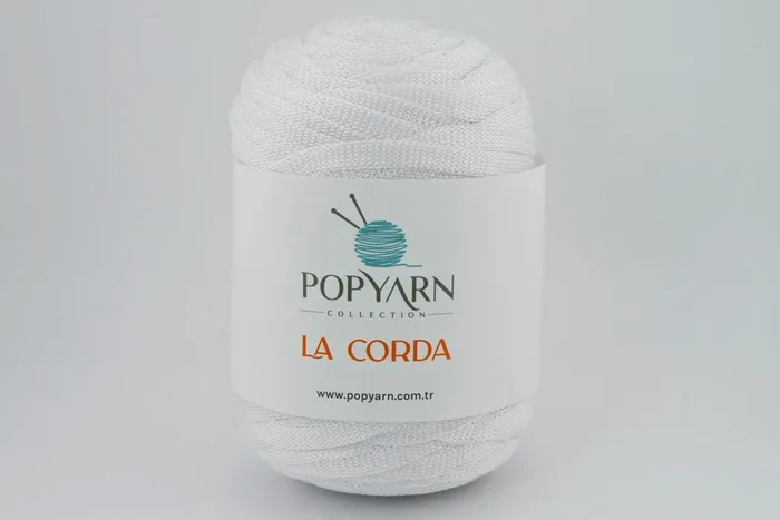 Пряжа La Corda 250гр/100м POPYARN, білий, 1208