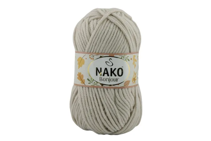 Пряжа Naco bonjour 100гр/110м NAKO, молочний, 23691