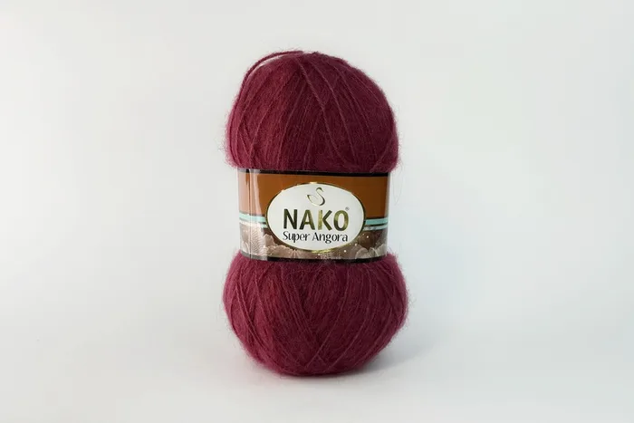 Пряжа Super angora 100гр/395м NAKO, малиновий, 456