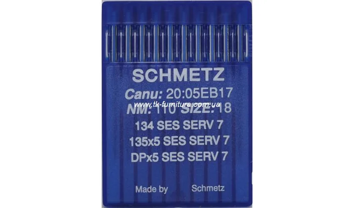 Голки №110 SCHMETZ універсальні, сферичне тонке вістря, DPx5 SES