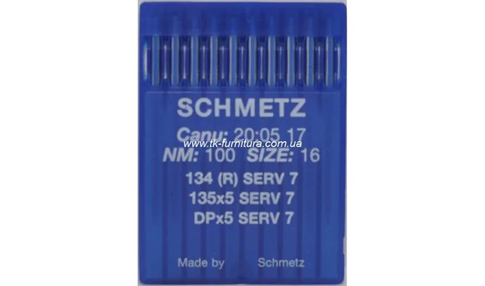Голки №100 SCHMETZ універсальні, кругле стандартне вістря, DPx5
