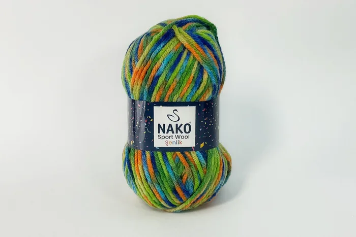 Пряжа Sport wool Senlik 100гр/120м NAKO, секційного фарбування, 87733