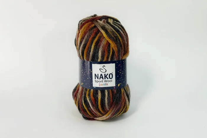 Пряжа Sport wool Senlik 100гр/120м NAKO, секційного фарбування, 87735