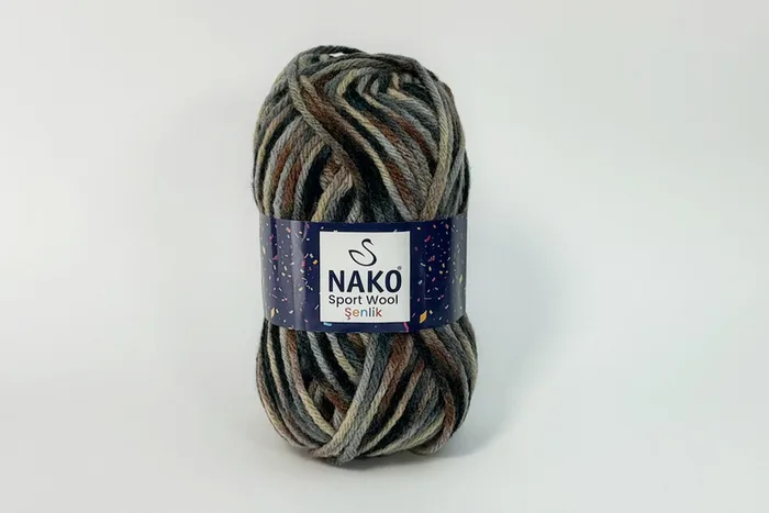 Пряжа Sport wool Senlik 100гр/120м NAKO, секційного фарбування, 87738
