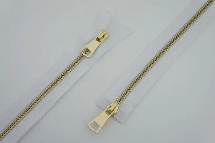 Блискавка T5, 2 замки, gold. 100 см MH, білий