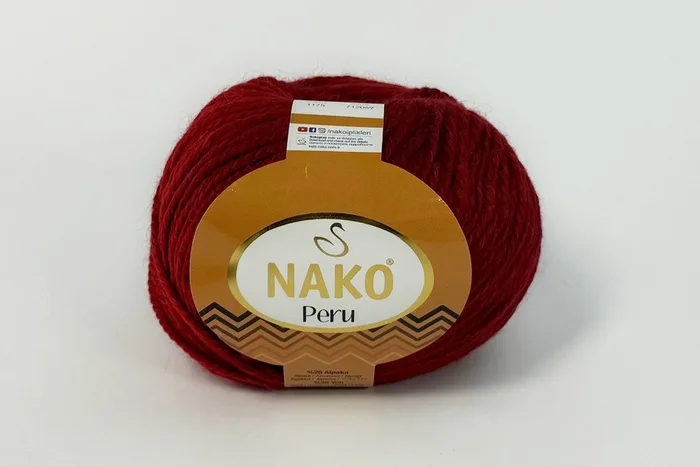 Пряжа Peru 100гр/130м NAKO, червоний, 1175