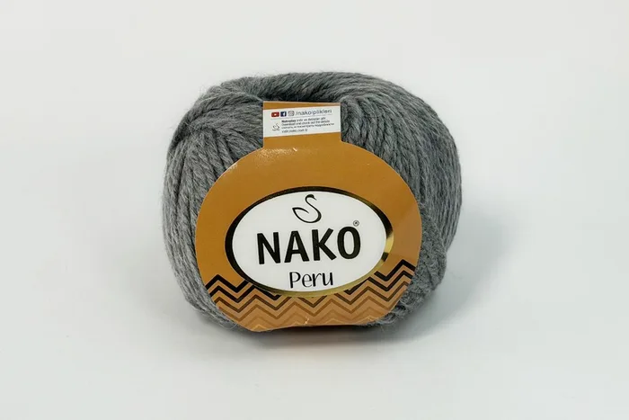 Пряжа Peru 100гр/130м NAKO, сірий, 194