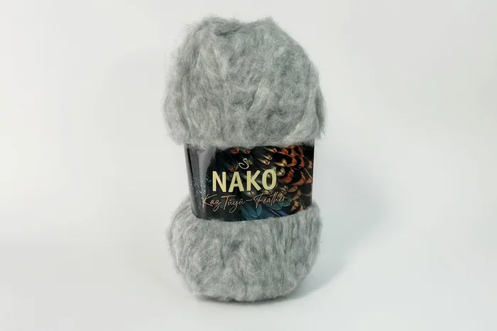 Пряжа KazTuyu Feather 100гр/200м NAKO, сірий