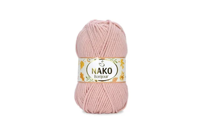 Пряжа Naco bonjour 100гр/110м NAKO, пудровий, 23843