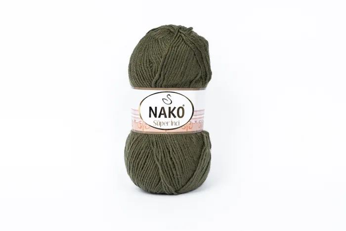 Пряжа Super inci 100гр/260м NAKO, хакі, 4234