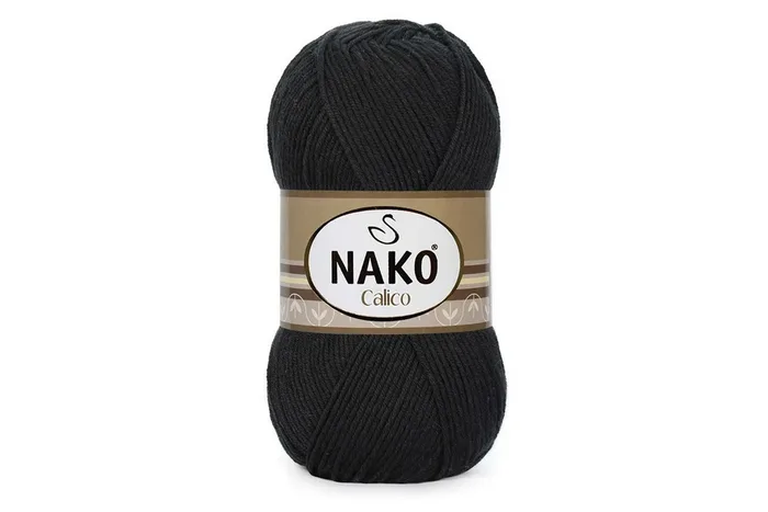 Пряжа Calico 100гр/245м NAKO, чорний, 217