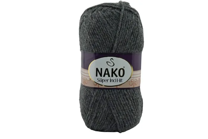 Пряжа Super inci hit 100гр/180м NAKO, сірий, 193