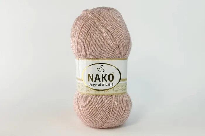 Пряжа 100гр/550м Angora Luks Simli, пудровий, 11251