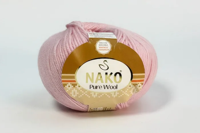 Пряжа 100гр/220м Pure wool, рожевий, 10639