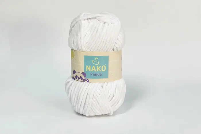 Пряжа Nako panda 100гр/120м, білий, 208