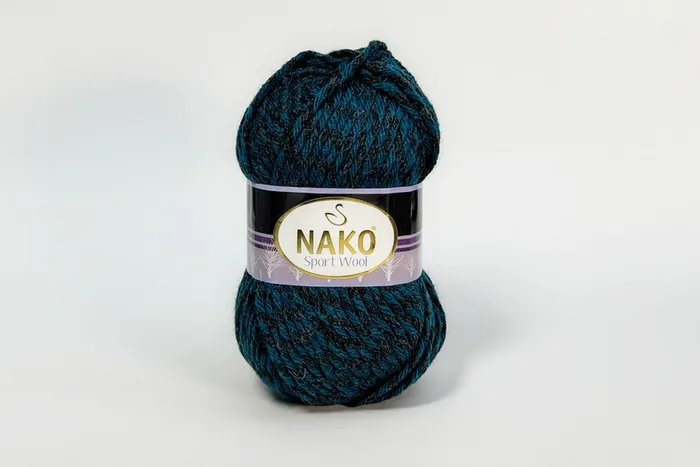 Пряжа Sport wool 100гр/120м NAKO, бірюзовий, 21341