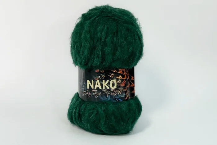 Пряжа KazTuyu Feather 100гр/200м NAKO, зелений, 12