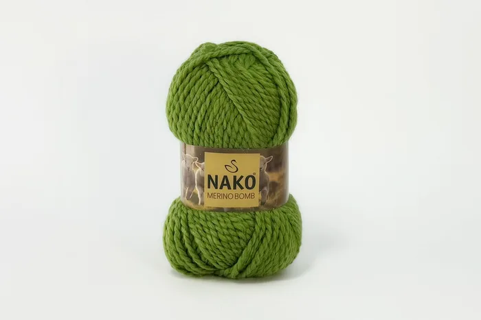 Пряжа Merino Bomb 100гр/120м NAKO, зелений, 10018