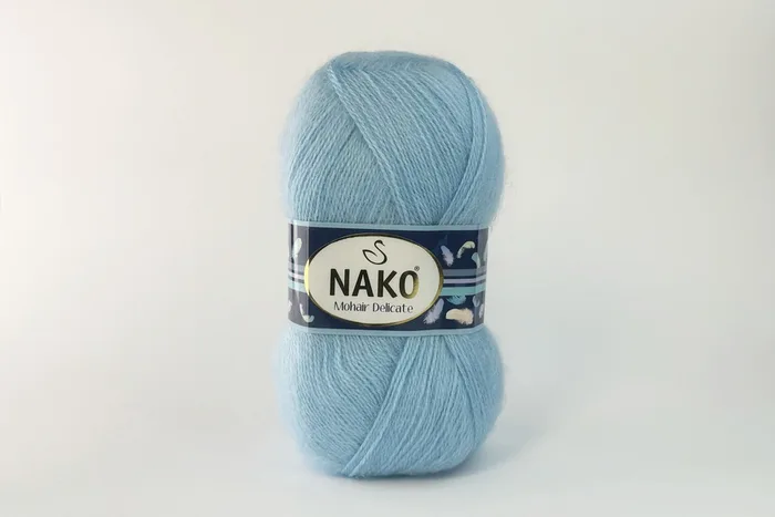 Пряжа Mohair Delikate 100гр/500м NAKO, блакитний, 6119