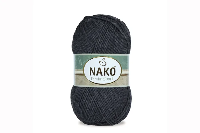 Пряжа 100гр/265м Denim sport, чорний, 217