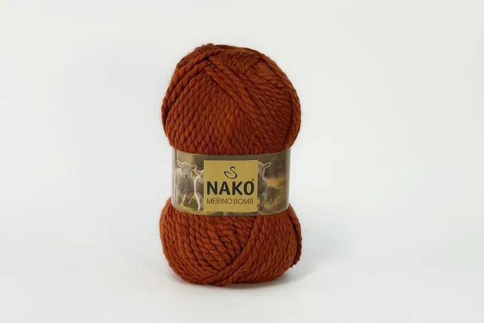 Пряжа Merino Bomb 100гр/120м NAKO, рудий, 12081
