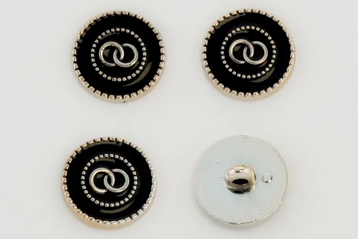 Гудзик 21 мм Mertbutton, чорний, ATS-138-34-000/gold