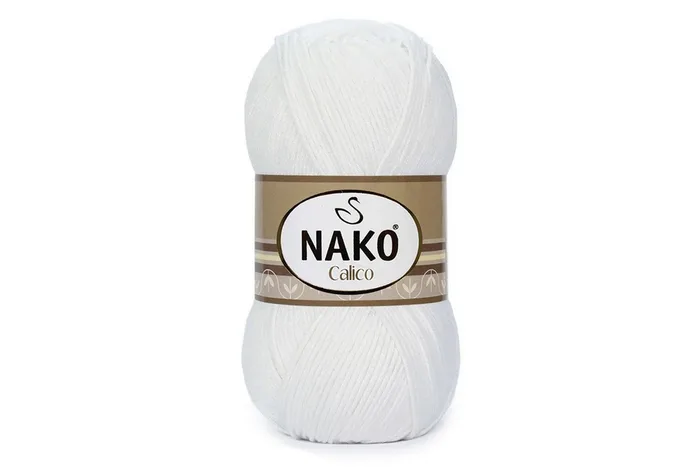 Пряжа Calico 100гр/245м NAKO, білий, 208
