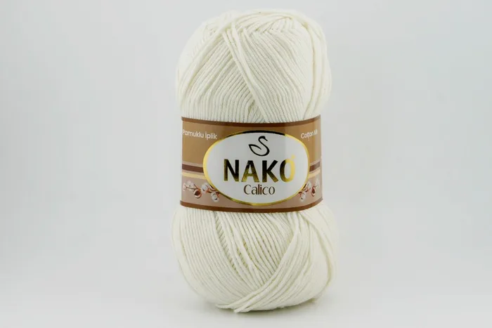 Пряжа Calico 100гр/245м NAKO, молочний, 3782