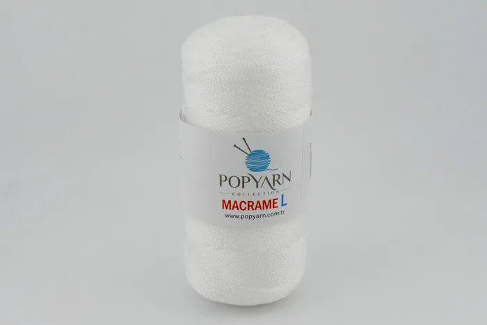Пряжа Macrame L 100гр/90м POPYARN, білий, 401