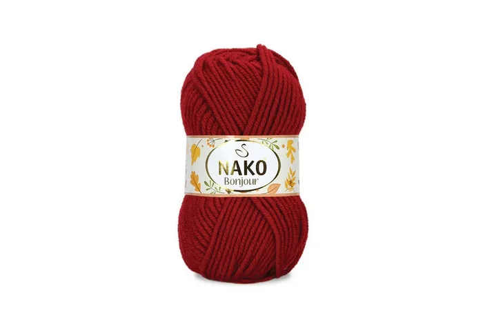 Пряжа Naco bonjour 100гр/110м NAKO, бордовий, 1175