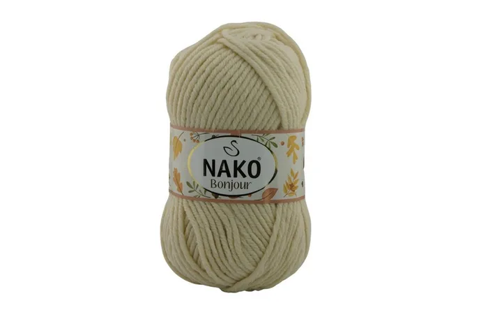 Пряжа Naco bonjour 100гр/110м NAKO, молочний, 23688