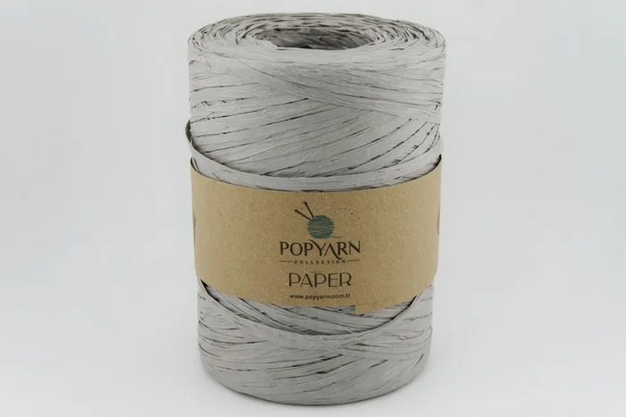Пряжа Рафія 250гр/360м POPYARN, сірий, 514