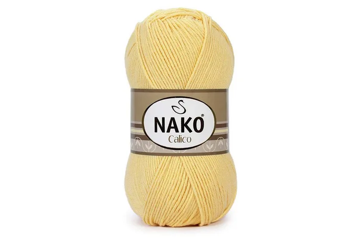 Пряжа Calico 100гр/245м NAKO, жовтий, 4492