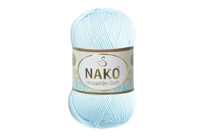 Пряжа Hosgeldin soft 100гр/230м NAKO, блакитний, 85