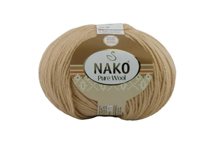 Пряжа 100гр/220м Pure wool, бежевий, 219