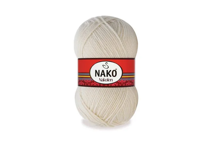 Пряжа 100гр/210м Nakolen, молочний, 6383