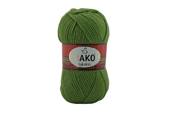 Пряжа 100гр/210м Nakolen, зелений, 10420