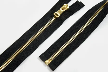 Блискавка T5, 1 замок, gold. 75 см MH, чорний