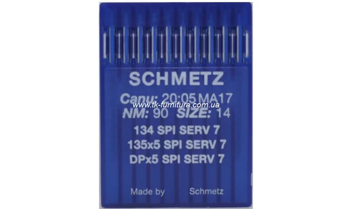Голки №90 SCHMETZ універсальні, кругле гостре вістря, DPx5 SPI