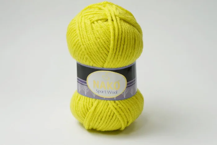 Пряжа Sport wool 100гр/120м NAKO, жовтий, 10633