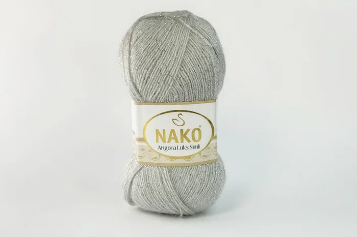 Пряжа 100гр/550м Angora Luks Simli, сірий, 969