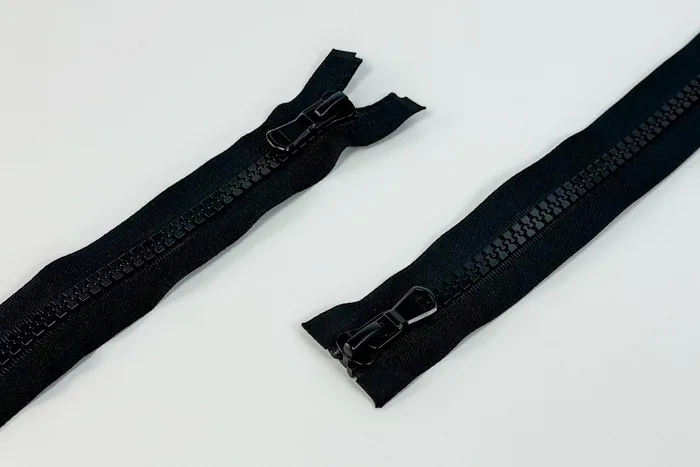 Блискавка трактор T10, 2 замки, 80 см MH, чорний