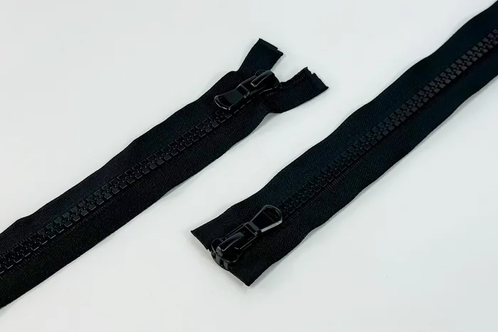 Блискавка трактор T10, 2 замки, 75 см MH, чорний