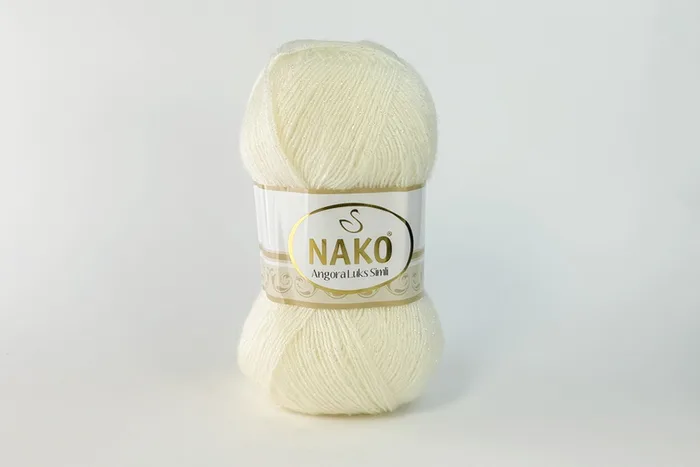 Пряжа 100гр/550м Angora Luks Simli, молочний, 23403