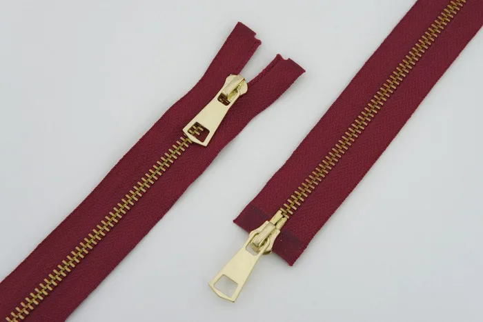 Блискавка T5, 2 замки, gold. 75 см MH, червоний яскравий