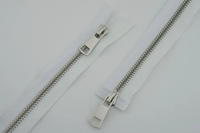 Блискавка T5, 2 замки, нікель, 75 см MH, білий