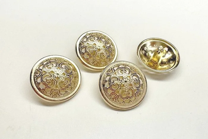 Гудзик металевий 25 мм Mertbutton, золото, SMB-7140-40-gold