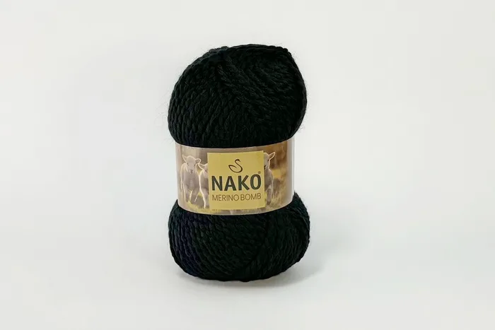 Пряжа Merino Bomb 100гр/120м NAKO, чорний, 217
